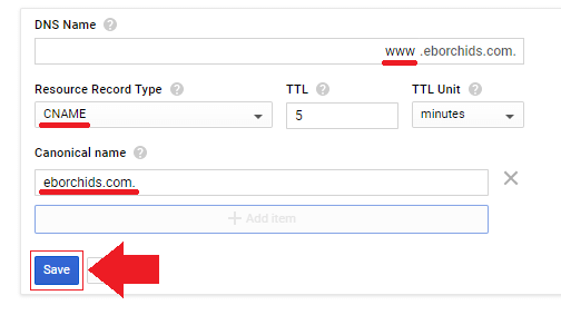 cname record configuration transfer wordpress domain name to google cloud hosting