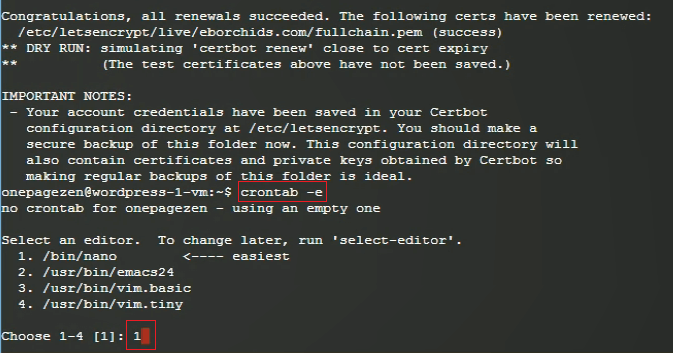 use chrontab to automatically renew certificate ssl setup for wordpress on google cloud