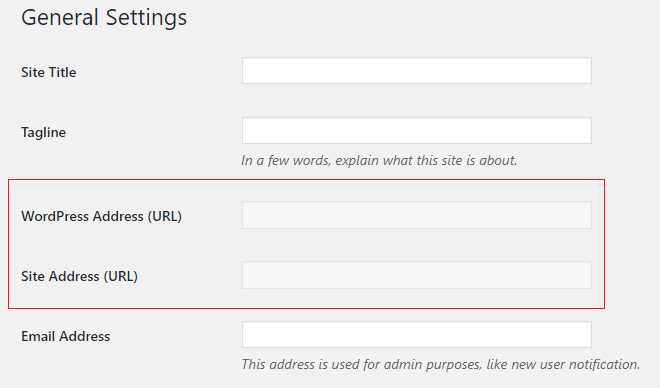 dashboard url settings wordpress on google cloud platform