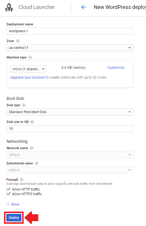 setup and install wordpress on google cloud platform configure wordpress settings