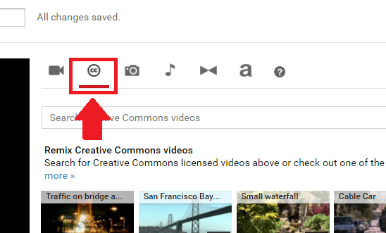 Click on the Creative Commons Tab