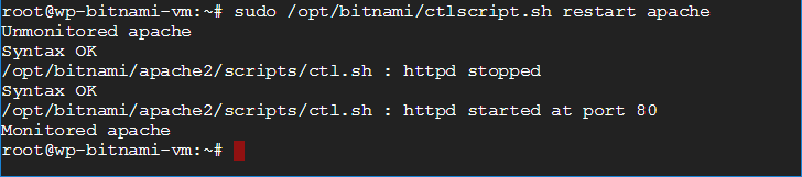 linux commands with examples restart apache server bitnami