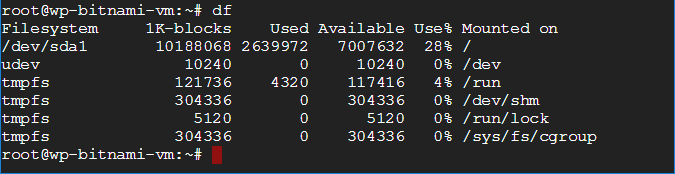 linux commands with examples check available disk space