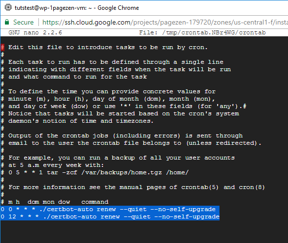 ssl certificate setup wordpress google cloud click to deploy