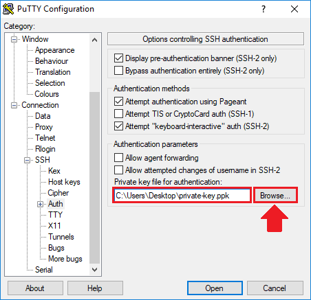access phpmyadmin ssh tunnel upload private key