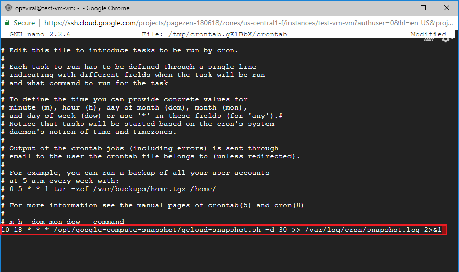 configuring backups websites on google cloud