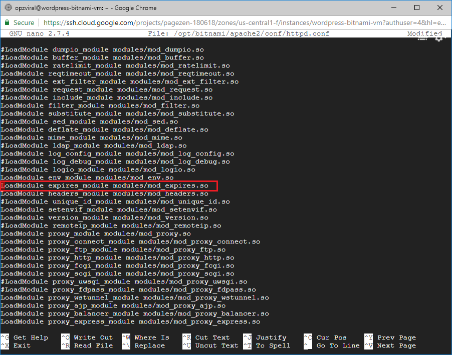 add expires headers wordpress on google cloud bitnami