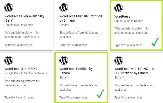 wordpress solutions google cloud marketplace