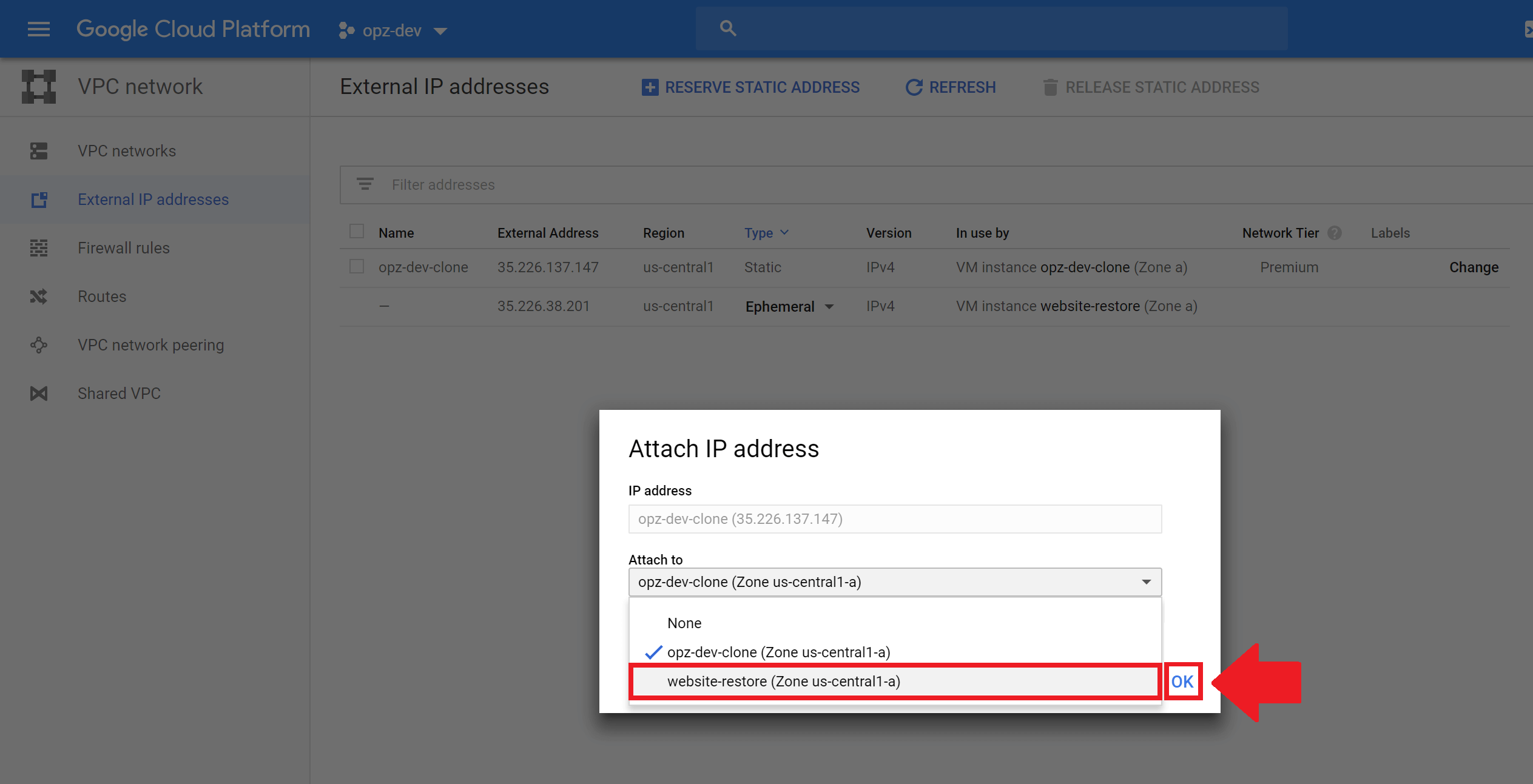 backup and restore websites on google cloud